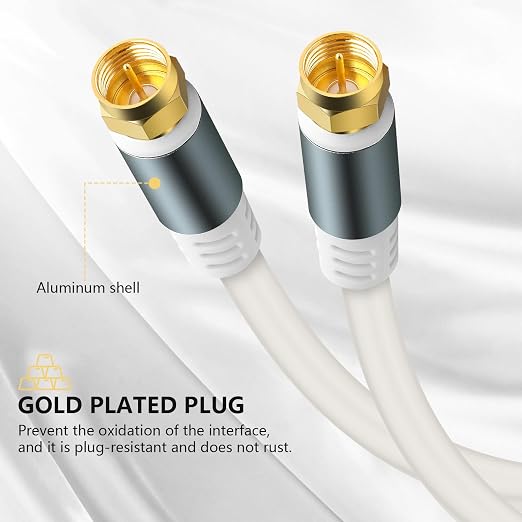 RG6 Coaxial Cable Connector TV Antenna Wire - Image 2