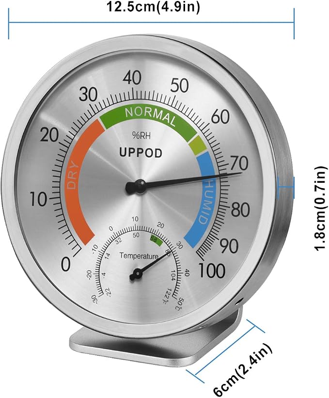 5" Indoor Outdoor Hygrometer/Thermometer, Humidity Gauge Indicator Temperature - Image 2