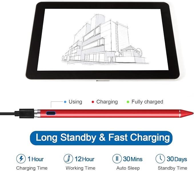 Active Stylus Pens for Touch Screens, Active Pencil Smart Digital Pens Fine - Image 4
