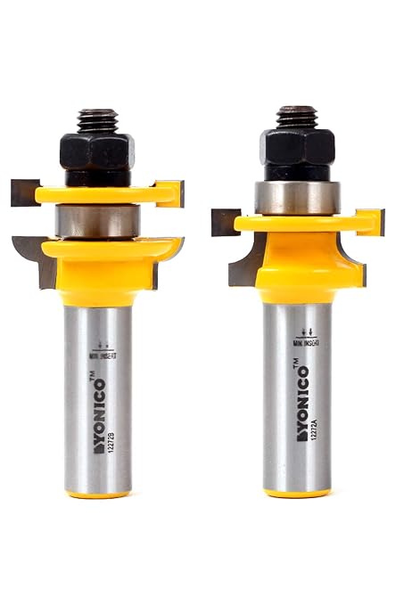 YONICO Router Bits Set Rail and Stile 2 Bit Junior Roundover 1/2-Inch Shank - Image 3