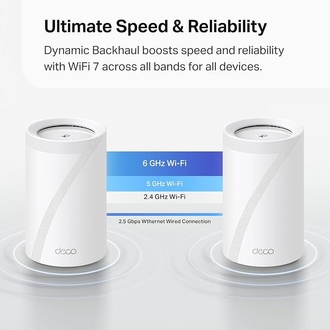 TP-Link Deco 7 Pro BE63 Tri-Band WiFi 7 BE10000 Whole Home Mesh System - Image 8