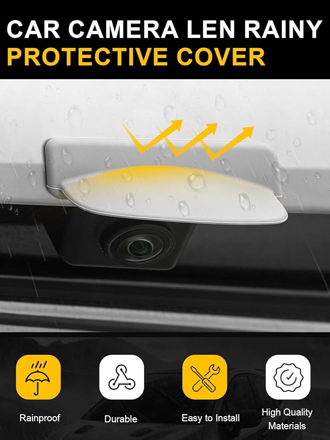 Car Camera Lens Protector 2-Pack + Backup Camera Rain Shield 1-Pack, - Image 3