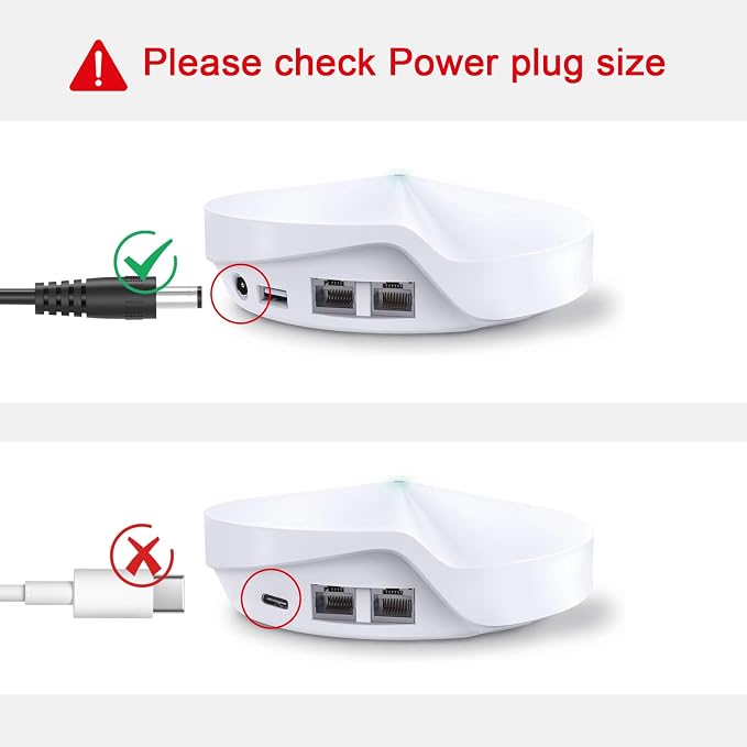 12V 2A AC to DC Power Adapter for TP-Link Deco Mesh WiFi System Models S4 - Image 4
