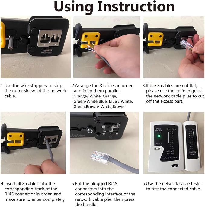 LEATBUY RJ45 Crimper Kit CAT5 CAT6 Crimping Tool Set - Image 2