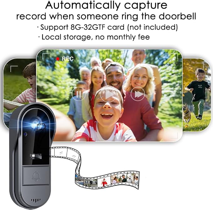 TKMARS Doorbell Camera Wireless No Subscription 1080P, Waterproof Door Bell - Image 5
