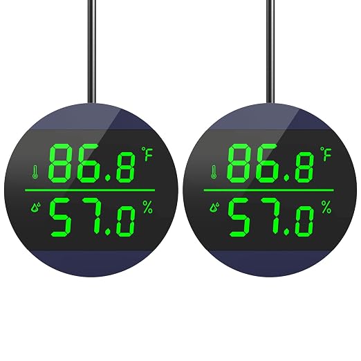 QZQ Reptile Thermometer and Humidity Gauge, LED Digital Thermometer Hydrometer by QZQ