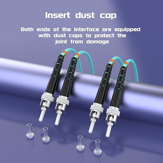 OM3 Fiber Patch Cable ST/UPC to ST/UPC 115ft/35meters 10BG/Gigabit Multimode - Image 6
