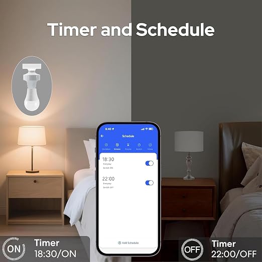 QIACHIP Remote Control Light Socket E26 E27 Bulb Socket Adapter, ZigBee Smart - Image 4