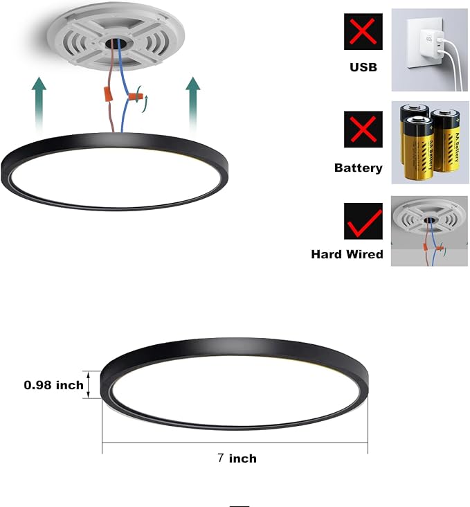 7 Inch Motion Sensor Ceiling Light Indoor, Motion Sensor Fixture Indoor - Image 2