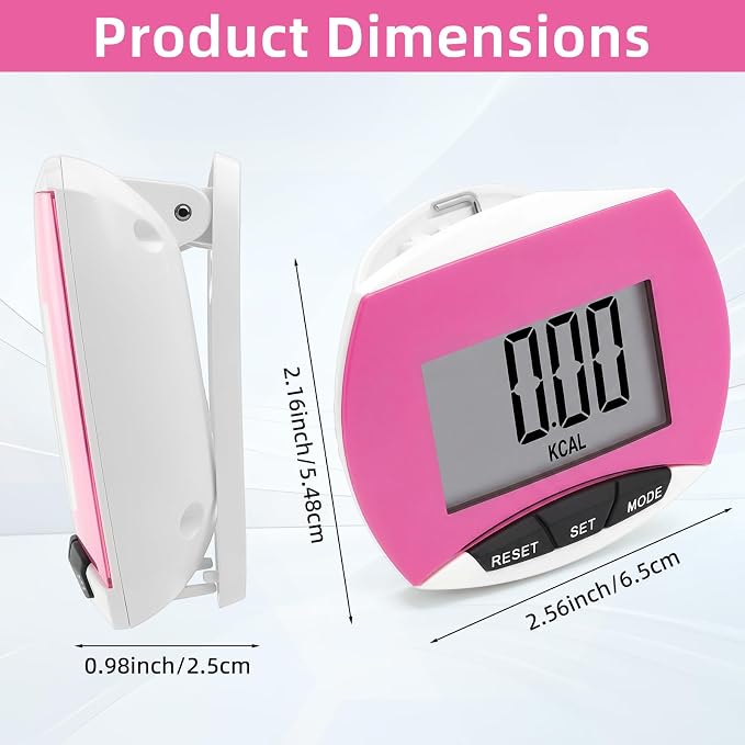 Weewooday Pedometer for Walking Steps and Miles Simple Pedometer Clip on - Image 2