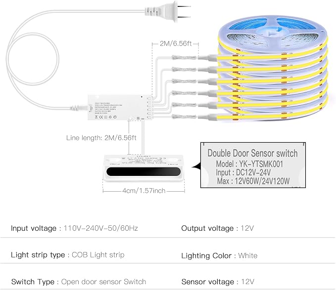 AIMENGTE 12V COB LED Cabinet Lights Strip - Image 7