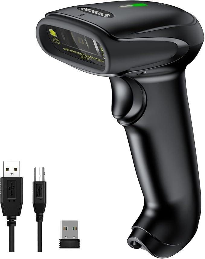 Symcode Wireless Barcode Scanner Versatile 2-in-1 Handheld Automatic 1D Laser by ProfessionalBarcodeScanner