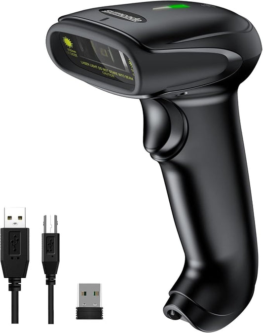 Symcode Wireless Barcode Scanner Versatile 2-in-1 Handheld Automatic 1D Laser by ProfessionalBarcodeScanner
