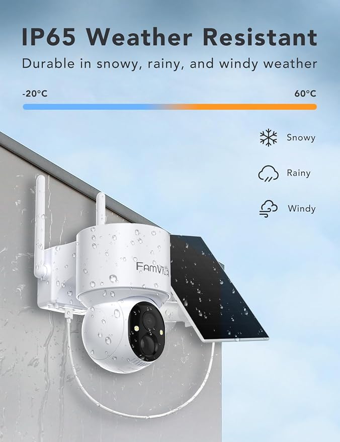 2K Solar Security Cameras Wireless Outdoor, 360°PTZ Battery Powered Cameras - Image 4