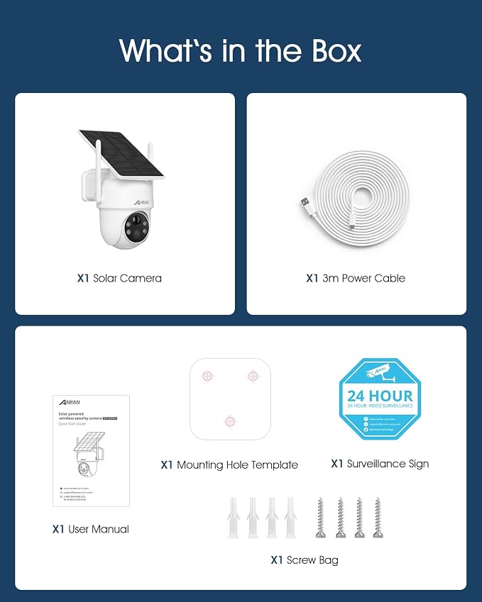 ANRAN 5MP Solar Security Cameras Wireless Outdoor, 2.4G WiFi Camera - Image 9
