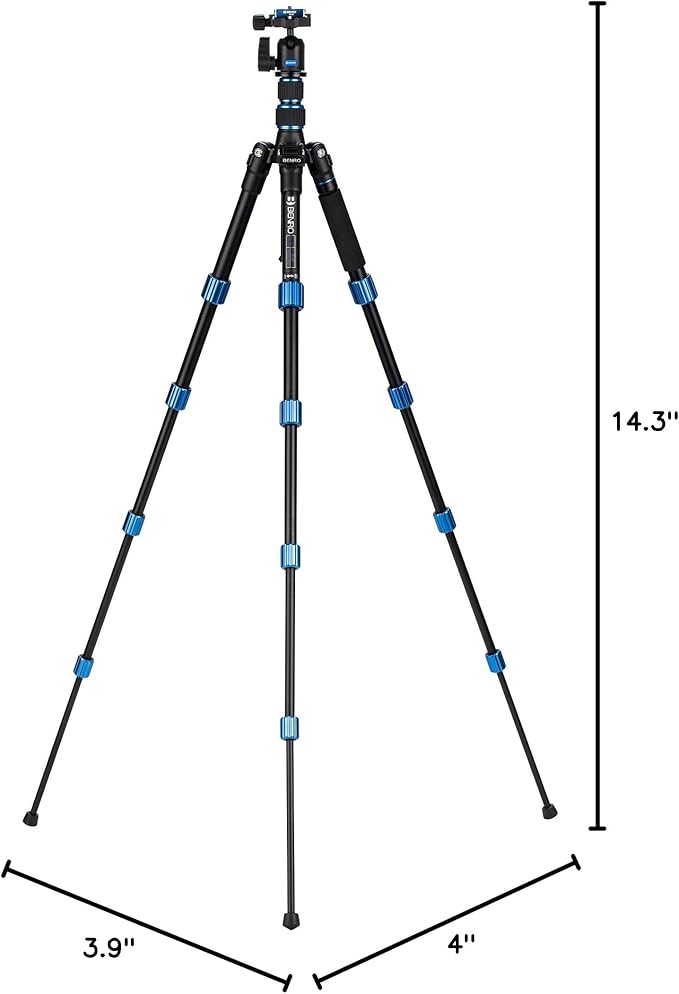 Benro Slim Travel Aluminum Tripod Kit – Lightweight 5-Section Tripod - Image 10
