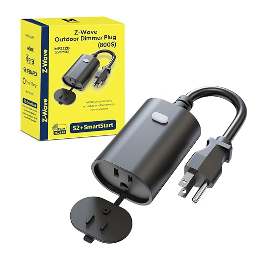 Minoston Z-Wave Plug 800 Outdoor Dimmer Zwave Dimmable Smart Plugs Outlet Switch by Minoston