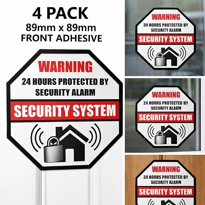 Front Self Adhesive Vinyl Outdoor/Indoor 89mm X 89mm Home Business Security - Image 3