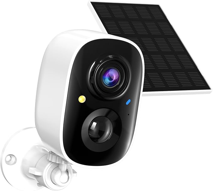 2K FHD Smart Wireless Security Camera Indoor/Outdoor, Solar Powered WiFi Camera by Tziarp