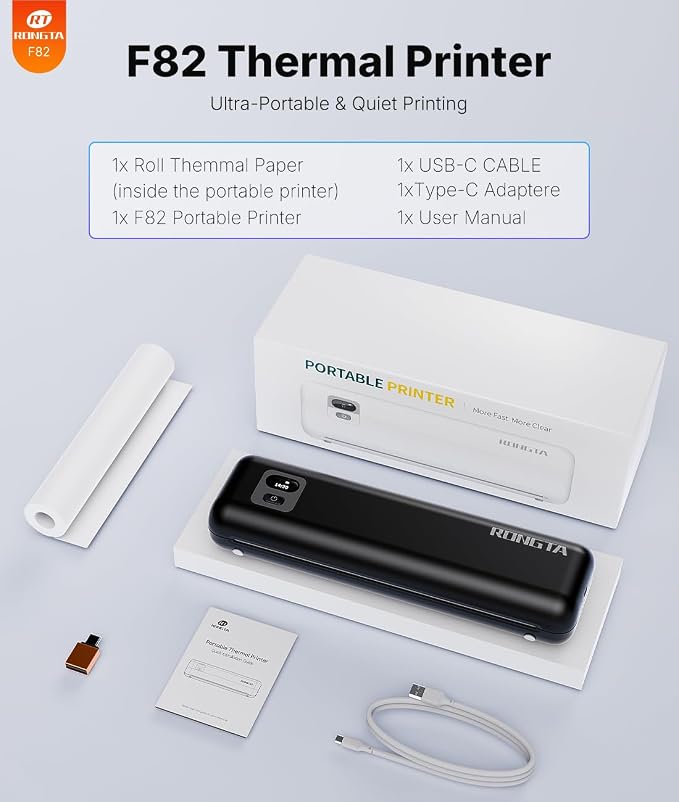 Rongta Portable Thermal Printer, Inkless Wireless Printers Compatible - Image 8