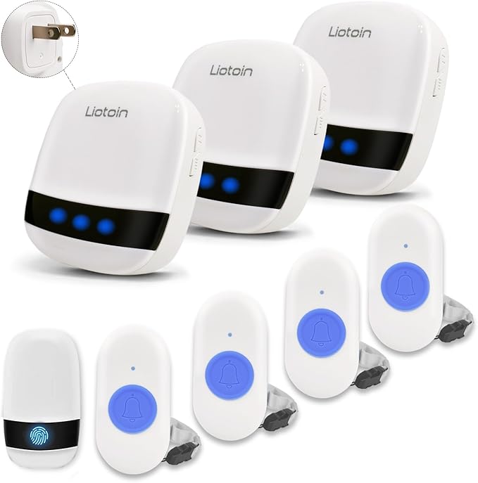 Caregiver Pager Wireless Call Button Call Bell Call Light Alert Button by Liotoin