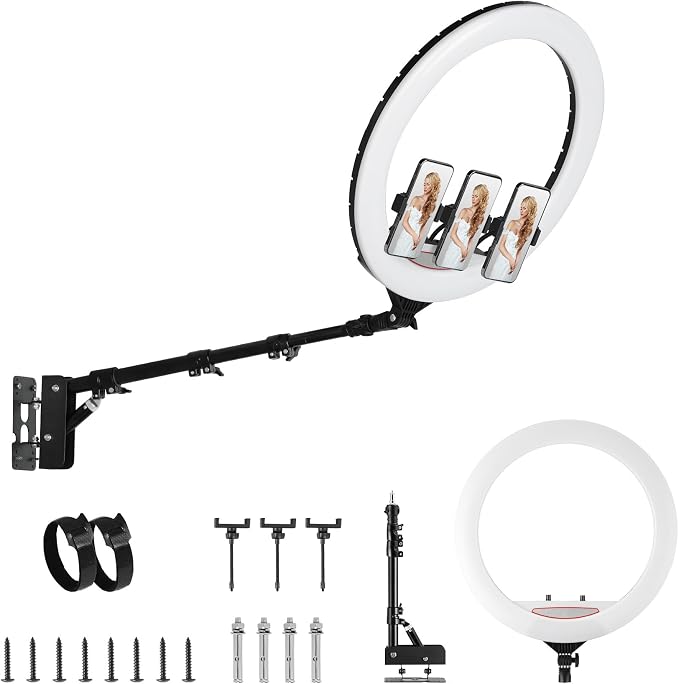 SITTO 22 Inch Ring Light with Remote Control, 43 Inch Wall Mounted Triangle by SITTO