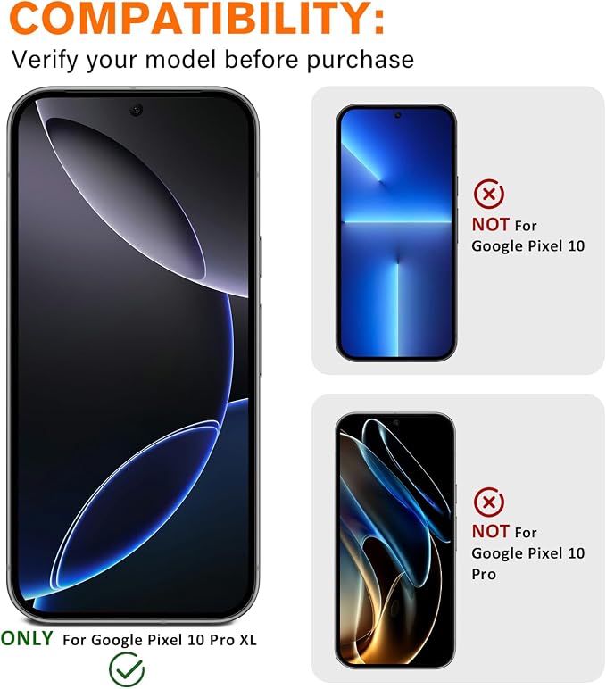 3 Pack for Google Pixel 10 Pro XL Camera Lens Protector, Tempered Glass 9 - Image 2