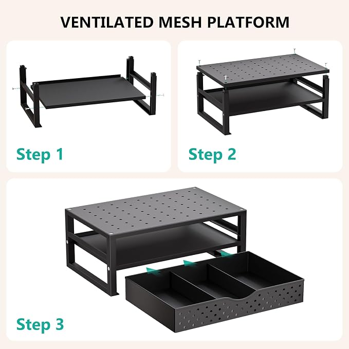 WALI Monitor Stand Riser with Drawer, Desk Organizers and Accessories - Image 9