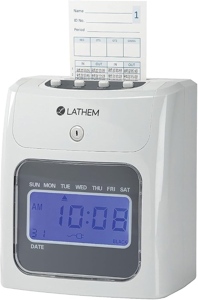 Lathem 400E-KIT Top-Feed Electronic Time Clock Bundle Kit Time Clock, 8.5" x - Image 2