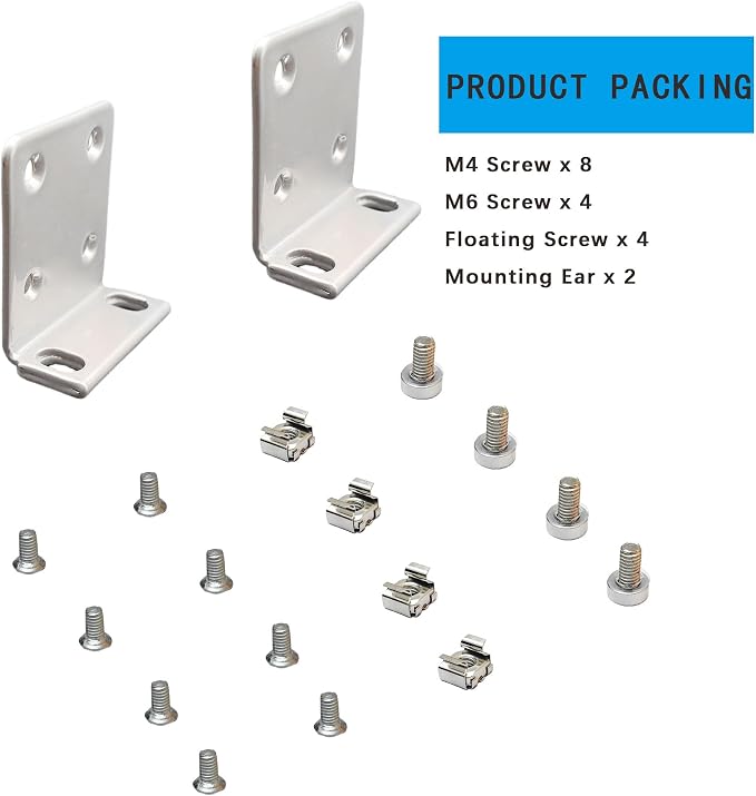 1U Rack Ears Compatible with Ubiquiti Switch 16/24/48 Series, Standard 19 Inch - Image 4