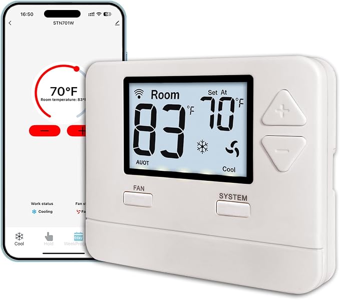 Heagstat WiFi Thermostats for Home Single-Stage 1Heat/ 1Cool, APP Remote Control by Heagstat