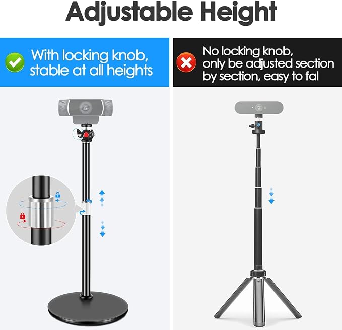 Webcam Tripod Stand for Desk: Webcam Stand for Logitech Brio | C920 | C922 | - Image 2