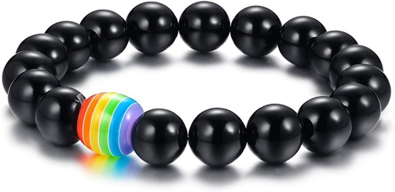Nanafast Titanium Stainless Steel Rainbow LGBT Pride Bracelet Handmade Braided - Image 4