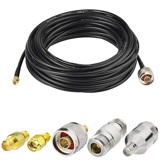 SUPERBAT N Male to SMA Male Cable 3ft + 5pcs SMA to N Male/Female Coax Adapter by SUPERBAT