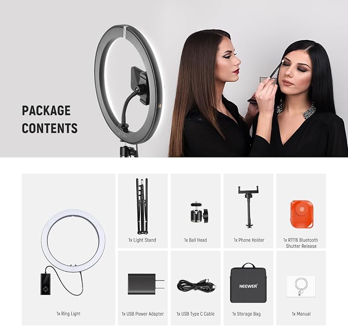 NEEWER 12" 24W High Power LED Ring Light - Image 9