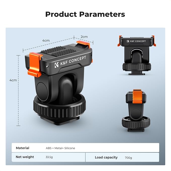 K&F CONCEPT Cold Shoe Action Camera Magnetic Quick Mount Holder, Tripod Mount - Image 7