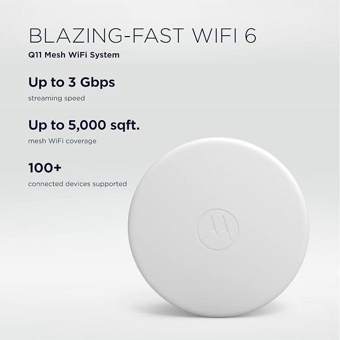 Motorola Q11 Mesh WiFi 6 Router 3 Pack | Fast, Reliable WiFi, Quick Easy Setup - Image 3