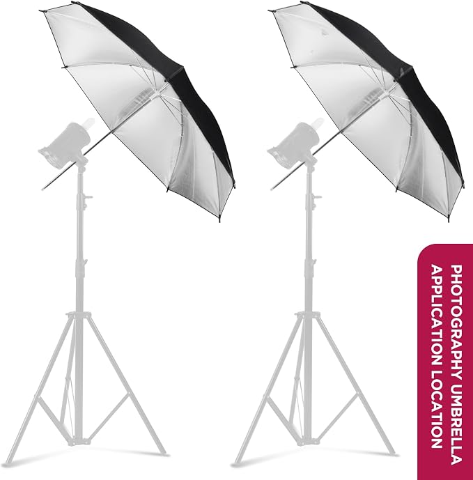 43" Black/Silver Reflective Umbrella Kit - Image 2