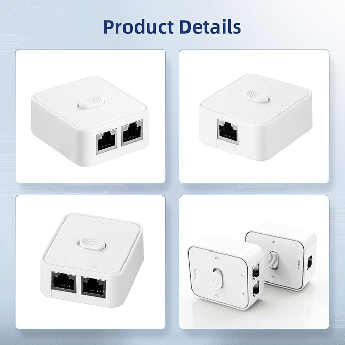 Binardat Gigabit Network Switcher, Passive Ethernet Selector, in/Out to A or B - Image 6