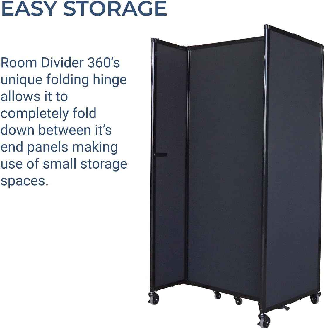 Versare Straightwall Sliding Portable Wall Partition | Freestanding Office Dividers | Locking Wheels | Temporary Room Separator | 7'2" Wide x 5' Tall Mocha Fabric Panels