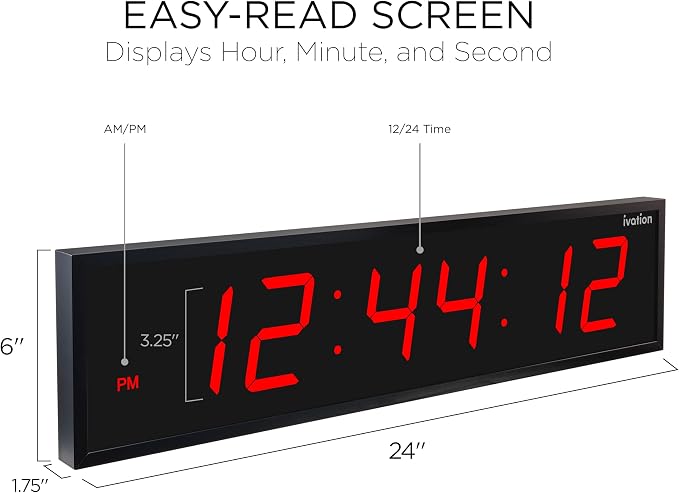 Ivation Oversized Large Digital Wall Clock - Image 2
