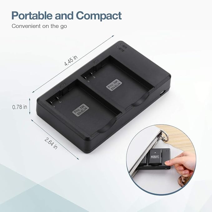 EN-EL14 EN EL14A Battery USB Charger and 2-Pack Rechargeable Batteries - Image 6