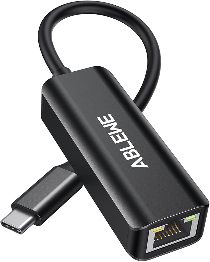 USB C to Ethernet Adapter, ABLEWE Type-C to RJ45 Gigabit Ethernet Dongle by ABLEWE