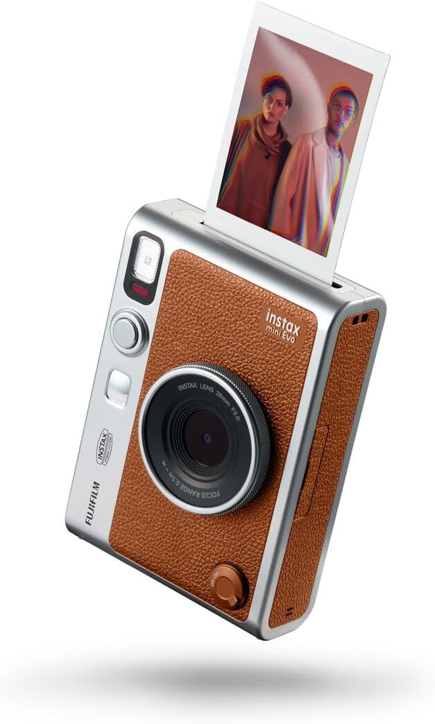Fujifilm Instax Mini EVO Hybrid Brown Instant Camera | Instax Mini Twin Pack - Image 4