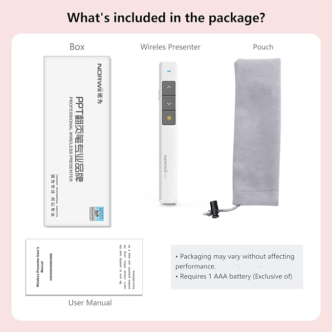 Norwii N26 Wireless Presentation Clicker, Presentation Remote, PowerPoint - Image 9