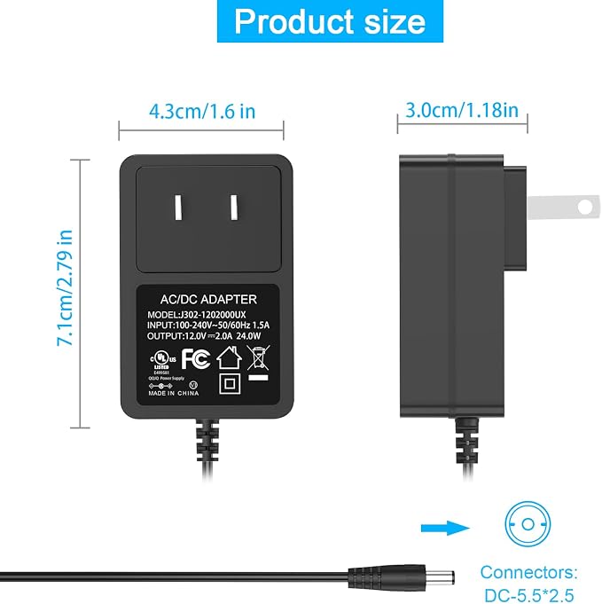 12V 2A AC to DC Power Adapter for TP-Link Deco Mesh WiFi System Models S4 - Image 5
