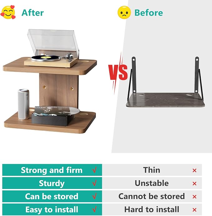 WALI Floating TV Shelf, 2 Tier Projector Shelf - Image 5