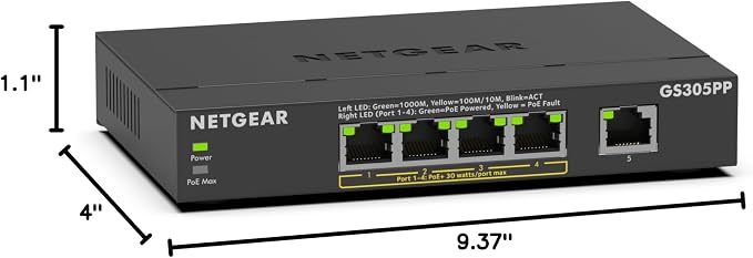 NETGEAR 5-Port Gigabit Ethernet Unmanaged PoE Switch - - Image 7
