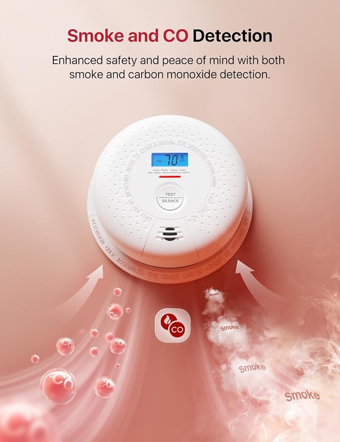 X-Sense Smoke and Carbon Monoxide Detector Combo 10-Year Battery, Wireless - Image 5