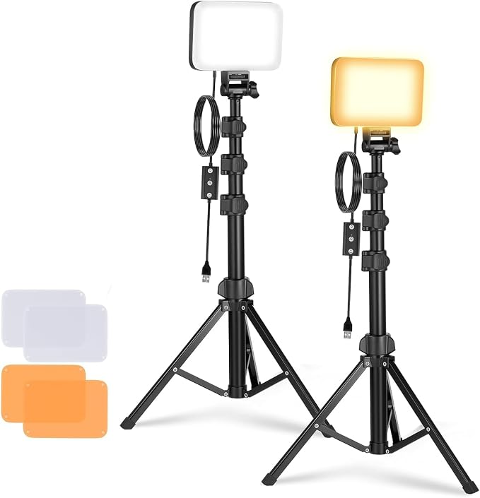 NEEWER Basics 2 Pack LED Video Light Panel Lighting Kit, Bi Color Dimmable by Neewer